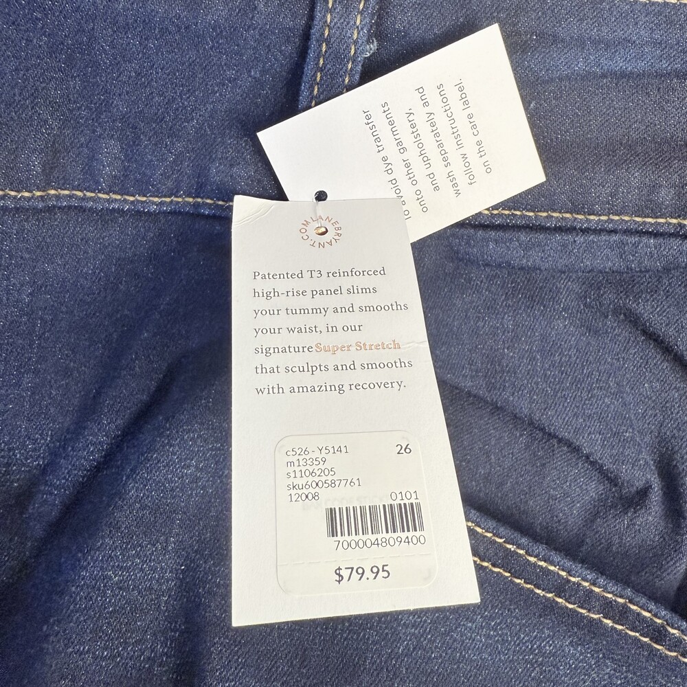 NWT Lane Bryant Womens Dark Blue Double Button Five Pocket Straight Leg Jeans 26 - Picture 9 of 13